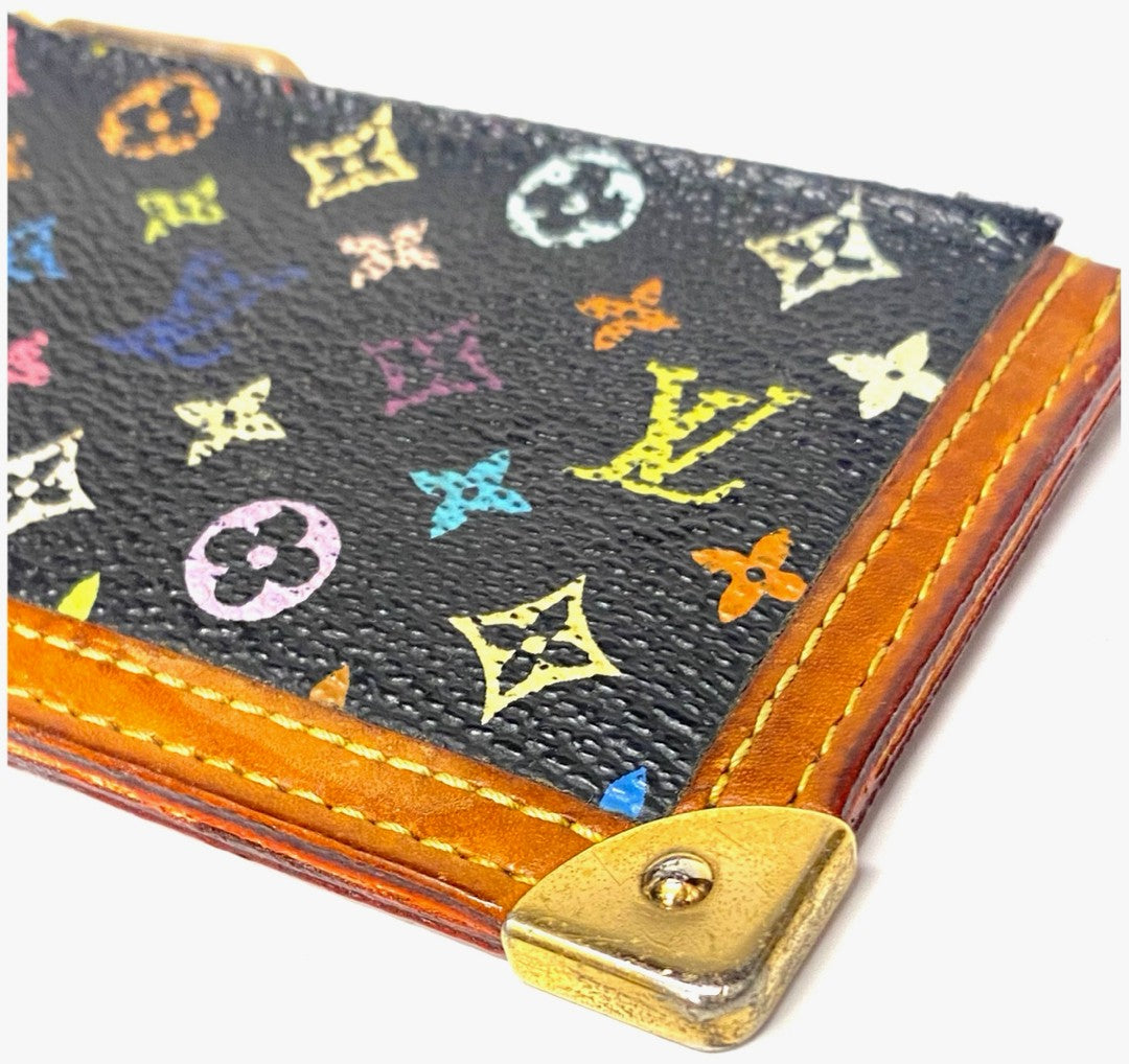 Louis Vuitton M92654 Monogram Multicolor Pochette Cles Coin Case Noir Black