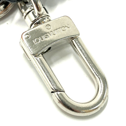 Louis Vuitton M67224 Damier Graphite Key Holder Rope Keychain Silver Italy Used