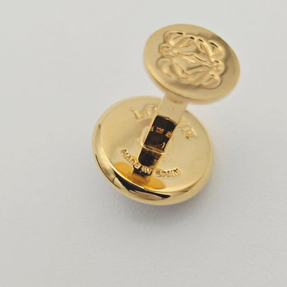 Excellent Loewe Gold Tone Metal Round Cufflinks Pouch