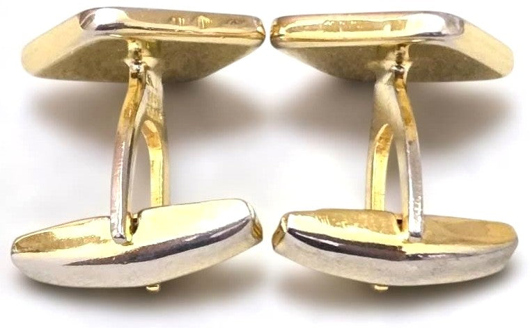GUCCI GG Logo Cufflinks Red Green Cloisonne Enamel Gold Tone Vintage Authentic