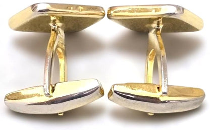GUCCI GG Logo Cufflinks Red Green Cloisonne Enamel Gold Tone Vintage Authentic
