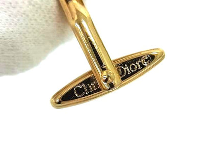 Christian Dior Vintage Cufflinks Tie Tack Pin Set Gold Tone Authentic Japan Used