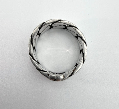 GUCCI Interlocking G Gourmette Chain Ring Silver 925 US 10 / EU 62 Auth Used
