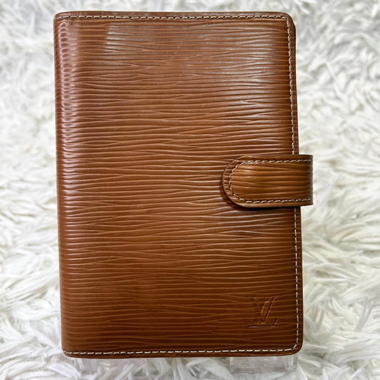 Louis Vuitton Epi Leather Agenda Cover Light Brown Notebook Organizer 6-Ring