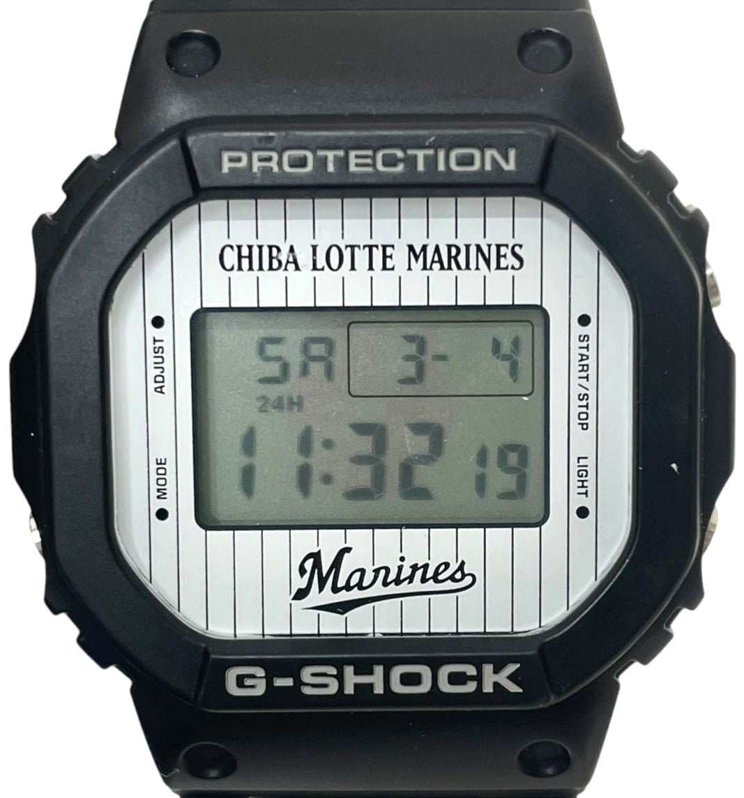 CASIO G-SHOCK DW-5600VT Chiba Lotte Marines Digital Watch Black White Men's Used