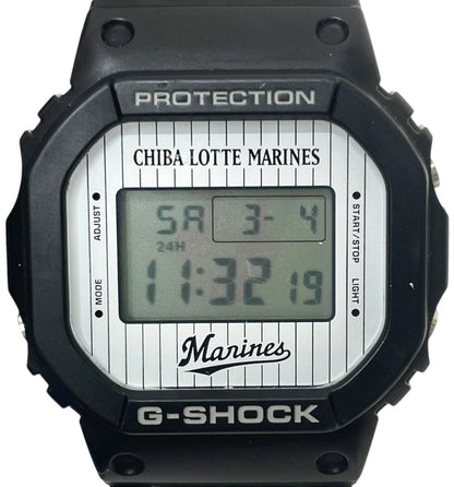 CASIO G-SHOCK DW-5600VT Chiba Lotte Marines Digital Watch Black White Men's Used