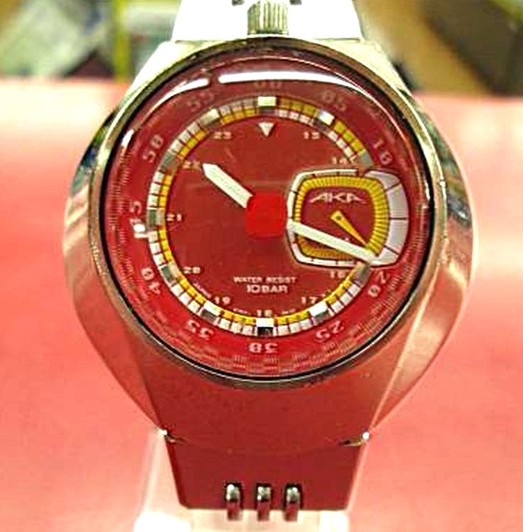 ALBA AKA Quartz Analog Watch Red Dial 10BAR Water Resist Vintage Japan Retro