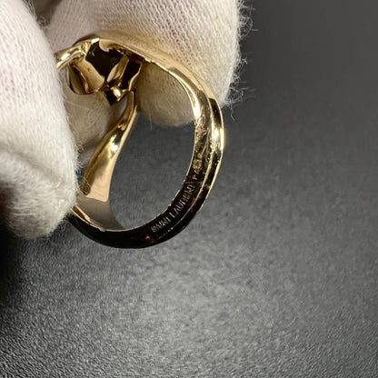 Saint Laurent Gold Plated Brass Loop Ring Size 55 US 7 Rare