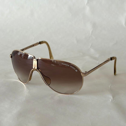 Carrera Porsche Design Vintage Foldable Sunglasses Gold Frame Brown Lens Austria