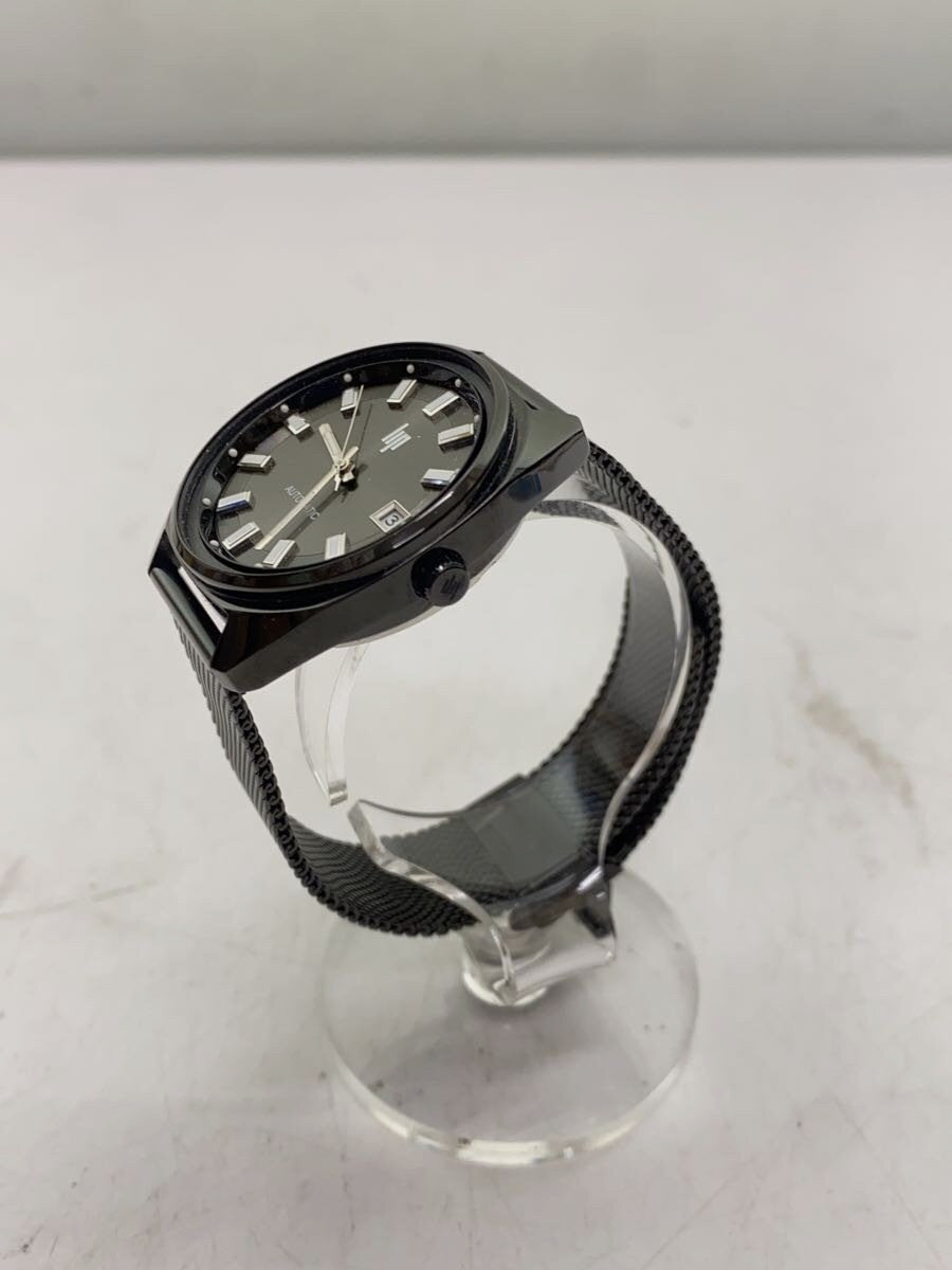 LIP Automatic Watch Black Steel Mesh Band Date Display Analog Men 37mm France