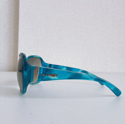 Arnette Y2K Oversized Sunglasses Clear Blue Gradation Lens Womens 4.9in Vintage
