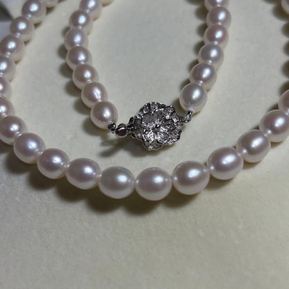 Akoya Pearl Necklace & Earrings Set Pink 6.5-7.0mm 43.5cm 17.1in Silver Clasp