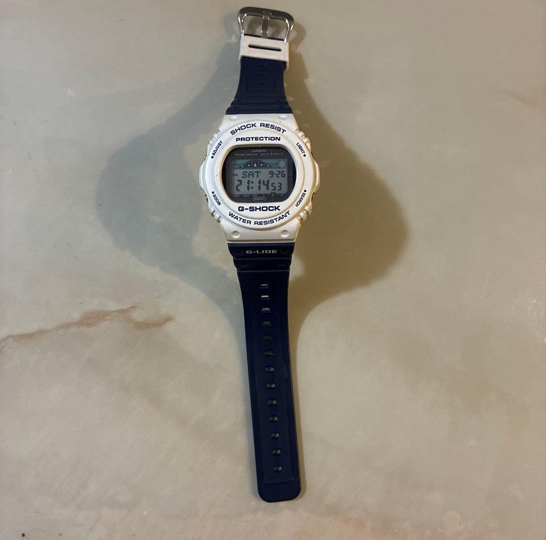 CASIO G-SHOCK GWX-5700SS-7JF Tide Graph Solar Mens Watch White Blue 48.9mm