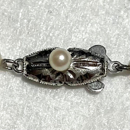 Akoya Pearl Graduated Necklace White Real Pearl 4-8mm 17.5in Silver Clasp