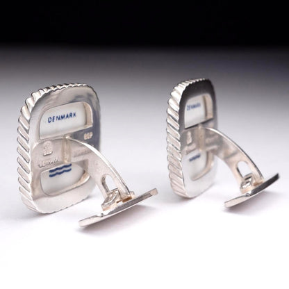 Royal Copenhagen x Georg Jensen Silver 925 Sailing Ship Cufflinks Denmark 2.3cm