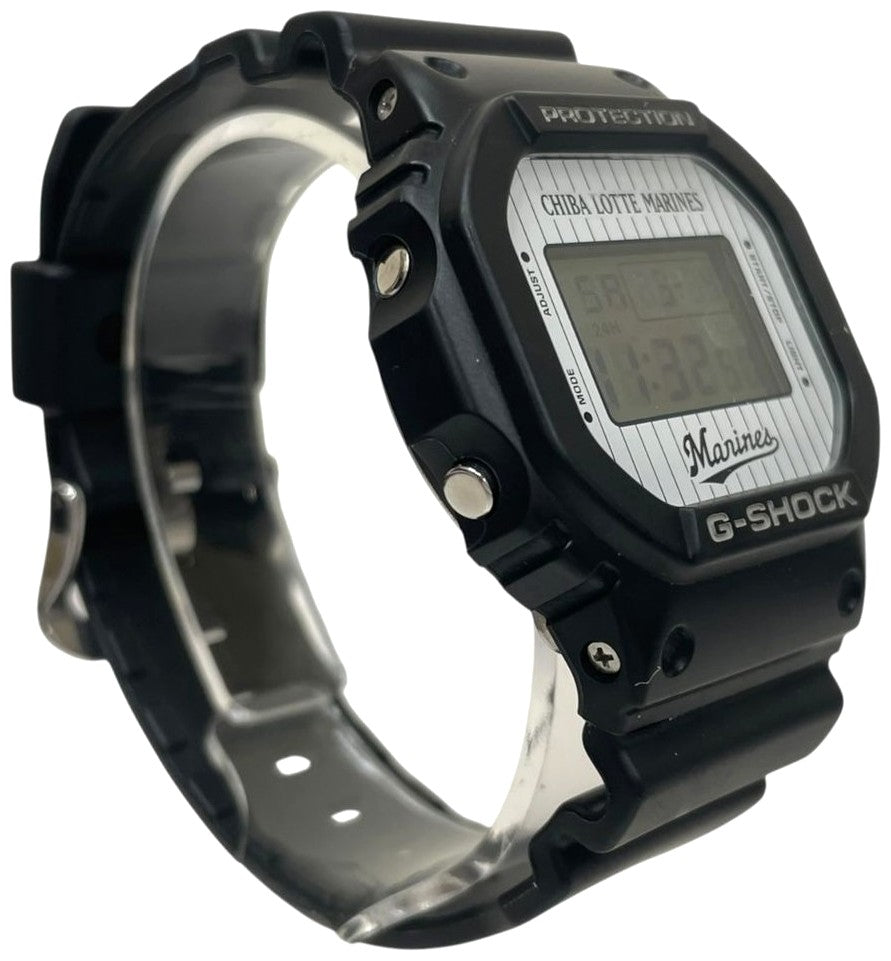 CASIO G-SHOCK DW-5600VT Chiba Lotte Marines Digital Watch Black White Men's Used