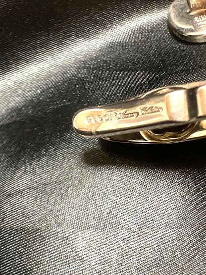 GUCCI Vintage Interlocking GG Sherry Line Cufflinks Tie Clip Set Silver Gold