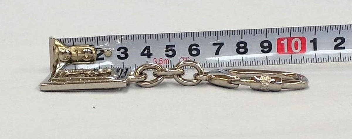 FENDI Zucca FF Logo Keychain Key Ring Charm Silver Tone Metal Italy Vintage