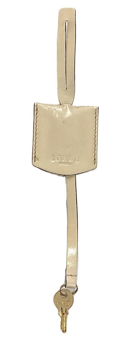 Loewe Cadena Padlock Key Clochette Gold Tone Bag Charm 3.7x2x1 cm 1.5x0.8x0.4"