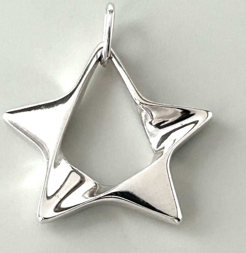 Georg Jensen 178 Star Pendant Top Sterling Silver 925 Denmark 1.0x1.0in.
