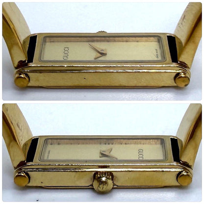 Gucci 1500L Bangle Watch Gold Dial Swiss Made Quartz Ladies 16cm(6.3in)