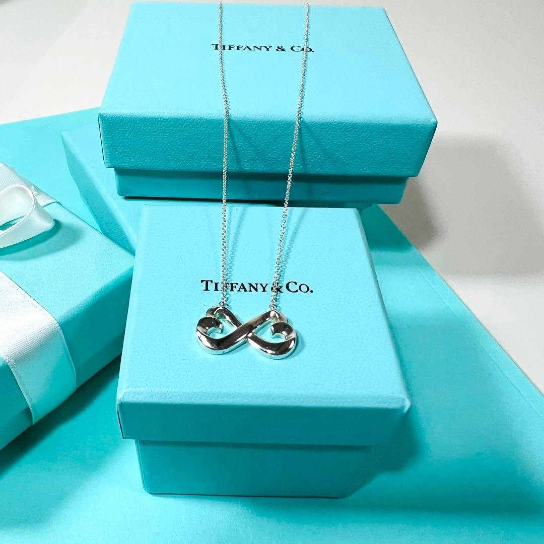 TIFFANY & CO Double Loving Heart Necklace Paloma Picasso Sterling Silver SV925