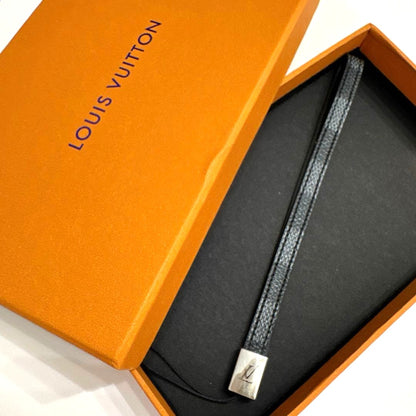 Louis Vuitton Damier Graphite Phone Key Ring Strap Silver LV Logo New Authentic
