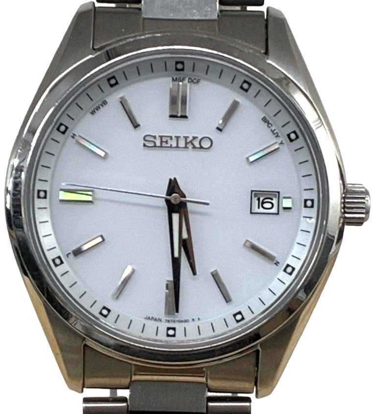 SEIKO Selection SBTM317 7B72-0AC0 Solar Radio Wave Quartz Mens Watch White Japan