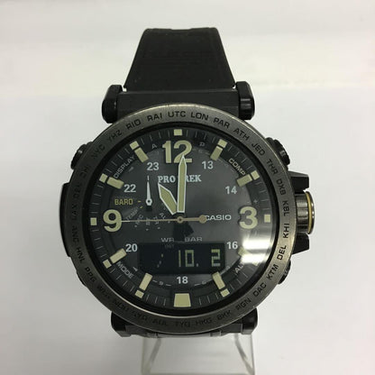 CASIO PRO TREK PRG-600YB Tough Solar Mens Watch Black Dial 47mm Triple Sensor
