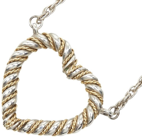 TIFFANY & Co. Twist Heart Necklace SV925 Silver K18YG Gold 48cm 18.9" Used