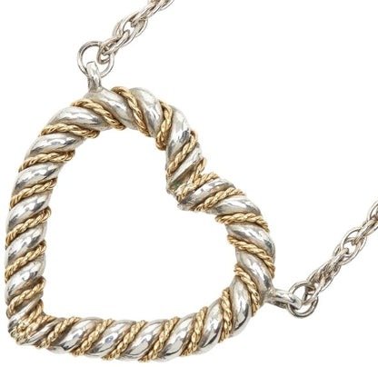 TIFFANY & Co. Twist Heart Necklace SV925 Silver K18YG Gold 48cm 18.9" Used