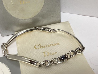 Christian Dior X Link Silver Tone Metal Bracelet Bangle