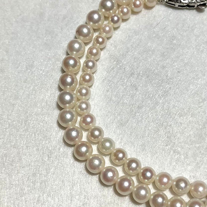 Akoya Pearl Graduated Necklace White Real Pearl 4-8mm 17.5in Silver Clasp