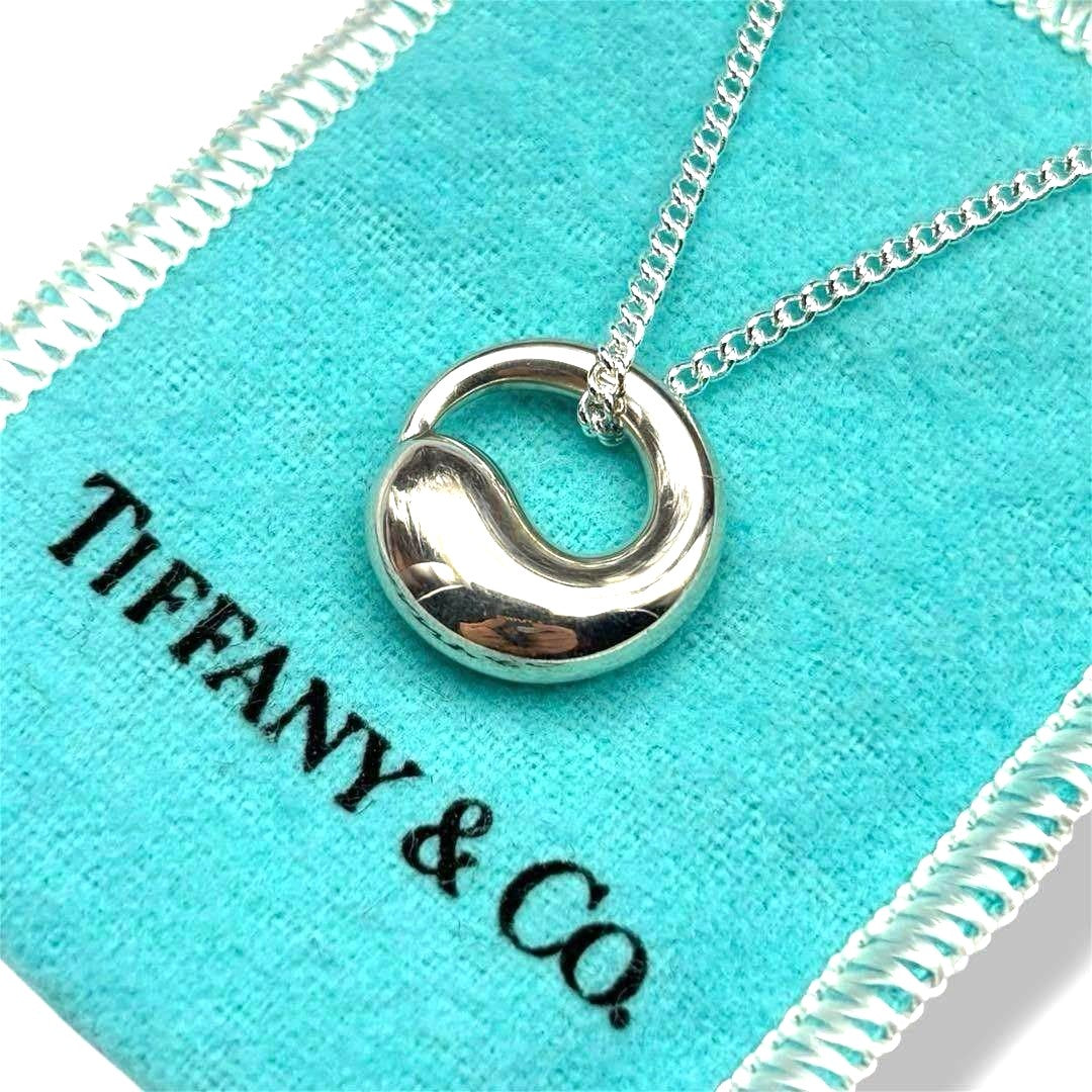 Tiffany & Co Eternal Circle Pendant Top Necklace 1.7cm x 1.7cm Silver 925 Used