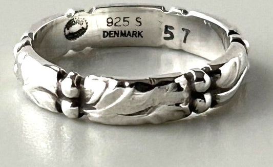 Georg Jensen Ring #57 Sterling Silver 925 Vintage Denmark US4.5 EU48 Authentic