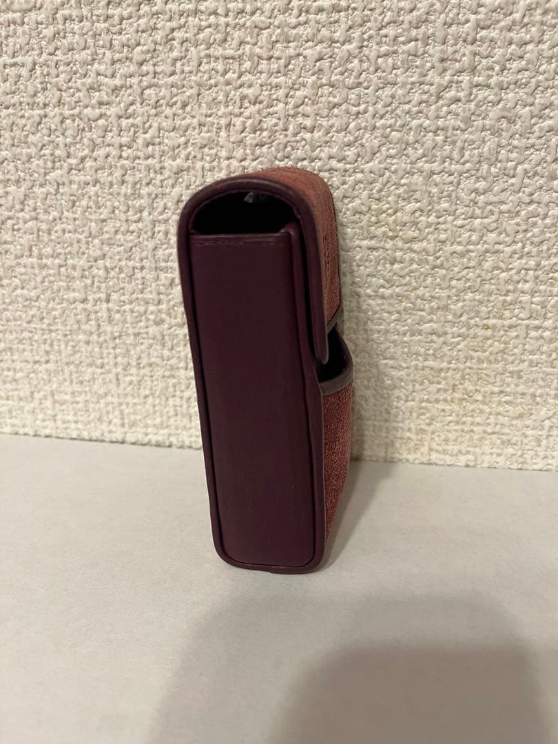 LOEWE Anagram Wine Red Suede Cigarette Case Vintage
