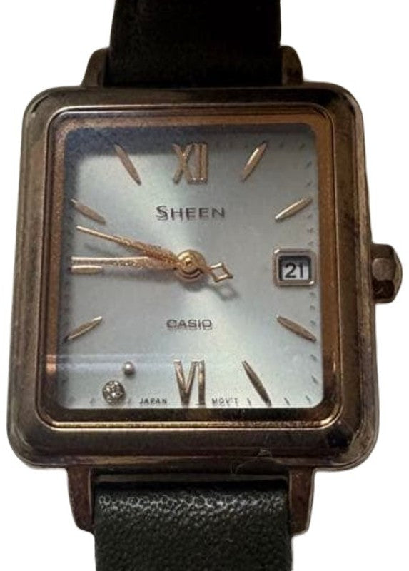 CASIO SHEEN SHS-D400 Ladies Solar Watch Square Case Sapphire Crystal 2 Straps