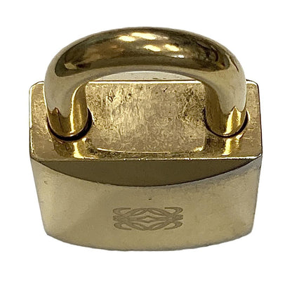 Loewe Cadena Padlock Key Clochette Gold Tone Bag Charm 3.7x2x1 cm 1.5x0.8x0.4"