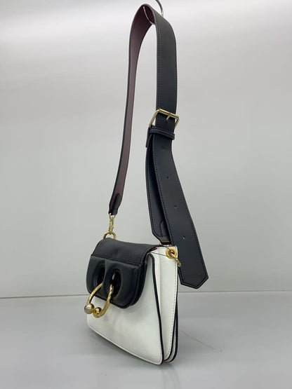 J.W. Anderson Mini Pierce Bag Two Tone White Black Leather Barbell Ring Italy