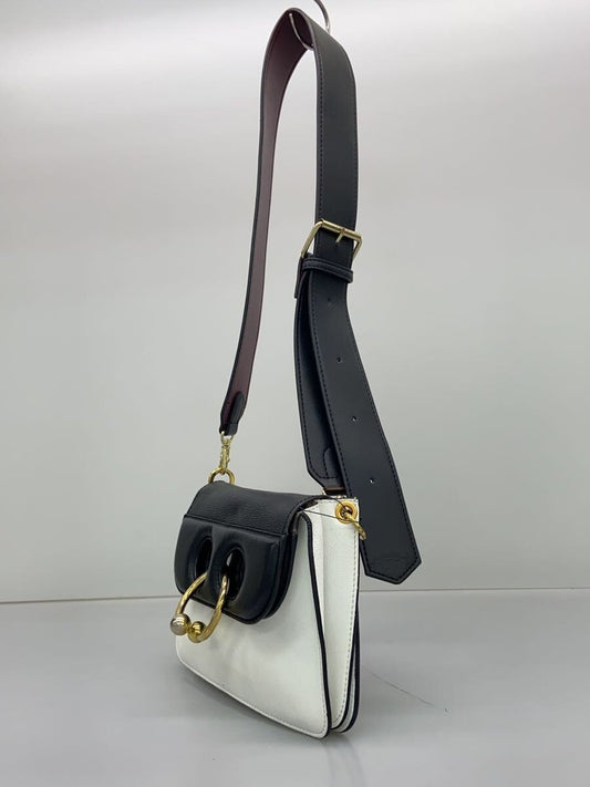 J.W. Anderson Mini Pierce Bag Two Tone White Black Leather Barbell Ring Italy