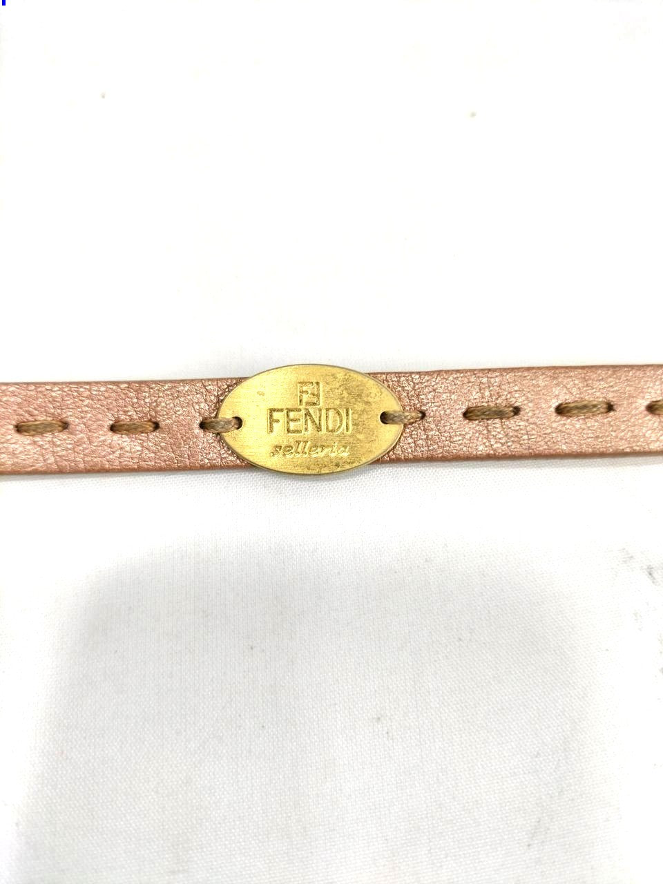 FENDI Selleria Leather Wrap Bracelet Beige Gold Hardware 39cm 15.4in Vintage