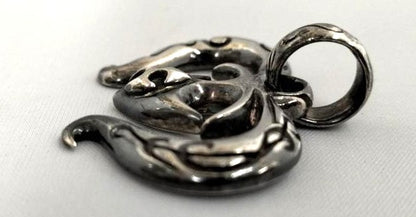 A&G 925 Sterling Silver Tribal Skull Heart Pendant Top Charm Width 4 cm 1.6"