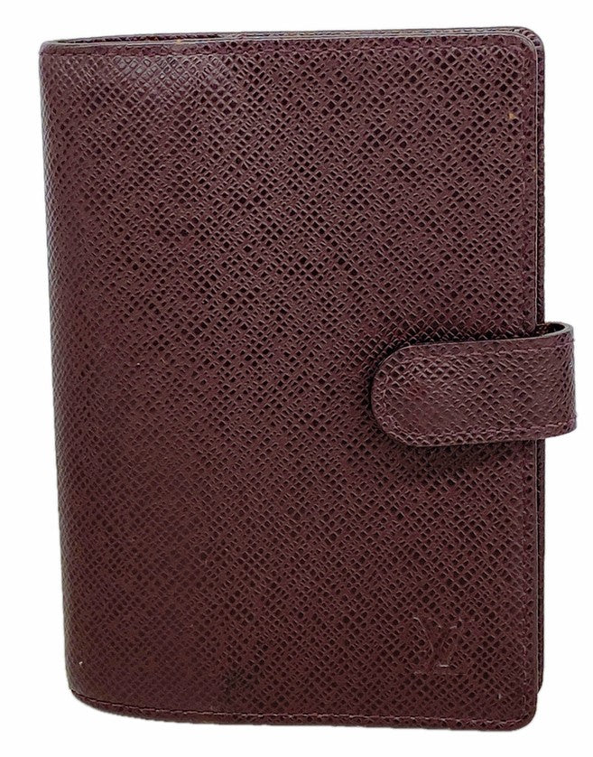 Louis Vuitton Agenda PM Notebook Cover Damier Acajou Leather R20416 Bifold Spain