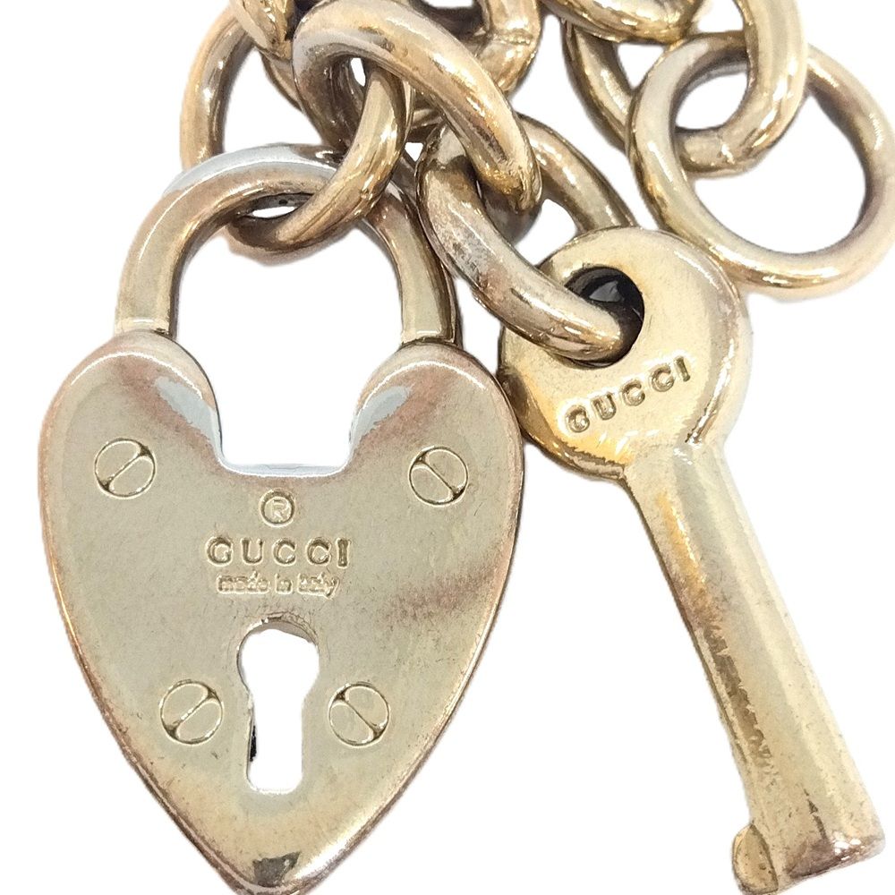 Gucci Authentic Interlocking Cadena Key You Me Heart Charm Keychain Used Gold