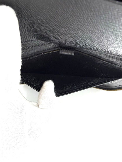 Louis Vuitton Epi Agenda Geode M63872 Round Zip Wallet Black Leather 4.5x7.3x1"