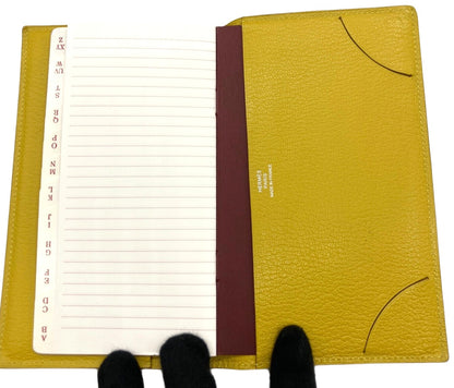 HERMES Agenda GM Cover Yellow Leather Planner Notebook Holder Authentic France