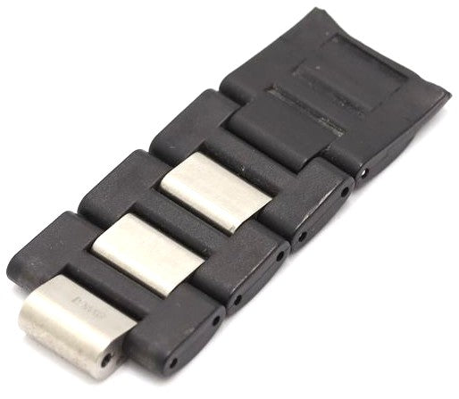 Cartier Genuine Watch Band Links 4pcs Black Silver Stainless Steel 20mm Used