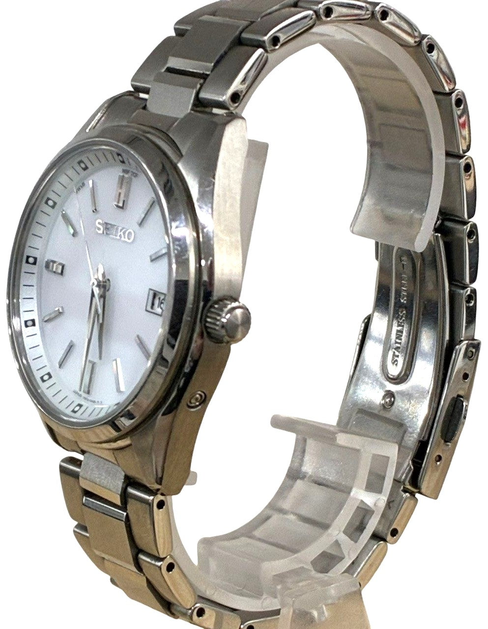 SEIKO Selection SBTM317 7B72-0AC0 Solar Radio Wave Quartz Mens Watch White Japan