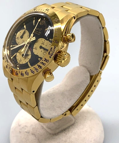 WMT Watches Preliminary Experiment Chronograph Gold Tone Quartz Watch Daytona