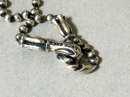 LONE ONES Tear Bell Pendant Necklace Silver Ball Chain Authentic Excellent